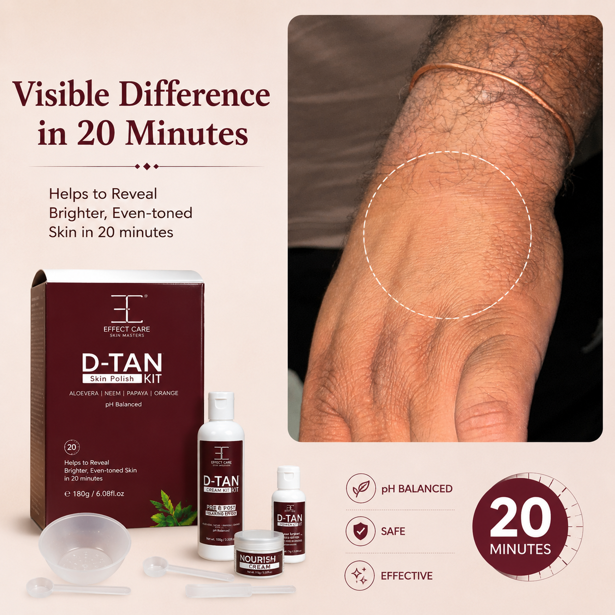 EC Skin Masters D-TAN Skin POLISH KIT | Ideal for All Skin Types | Lightens Suntan