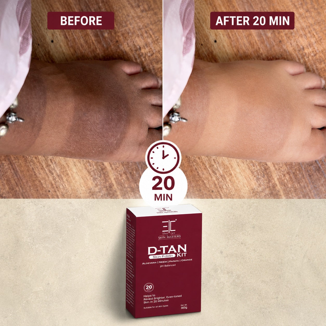 EC Skin Masters D-TAN Skin POLISH KIT | Ideal for All Skin Types | Lightens Suntan